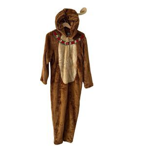 Briefly Stated Christmas Reindeer Fluffy Onesie‎ Costume Unisex Size M
